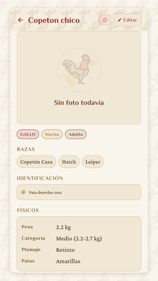 Ficha del ave